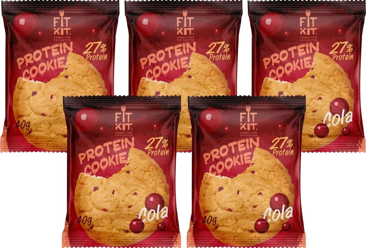 Печенье Fit Kit Protein Cookie 5 40 г, 5 шт., кола