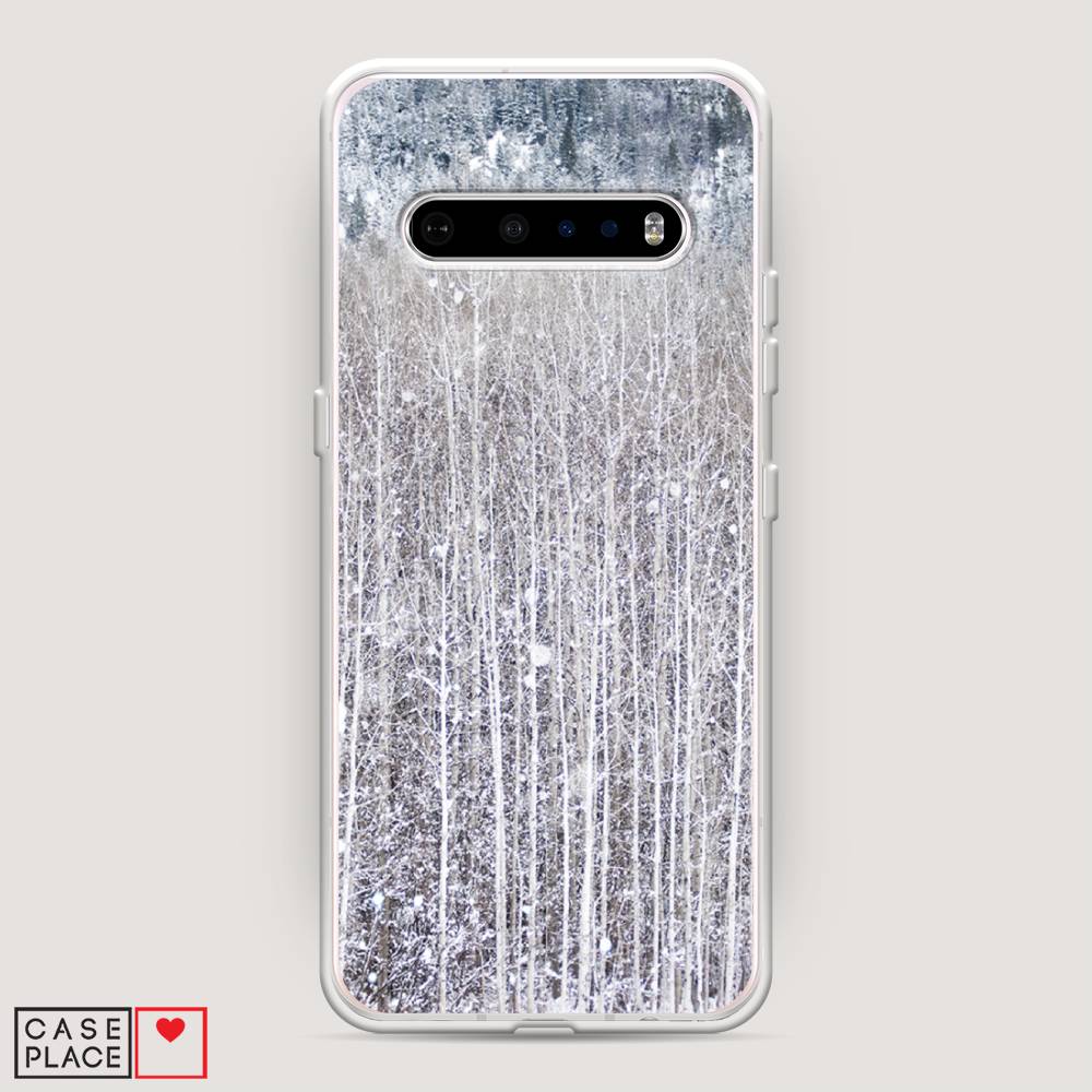 

Чехол на LG V60 "Снежный лес", Бежевый;серый;белый, 84250-5