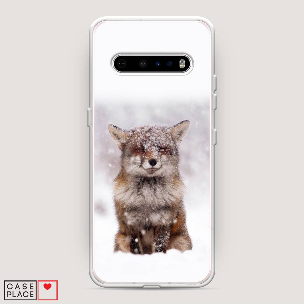 

Чехол на LG V60 "Зимняя лиса", Белый;серый;коричневый, 84250-1