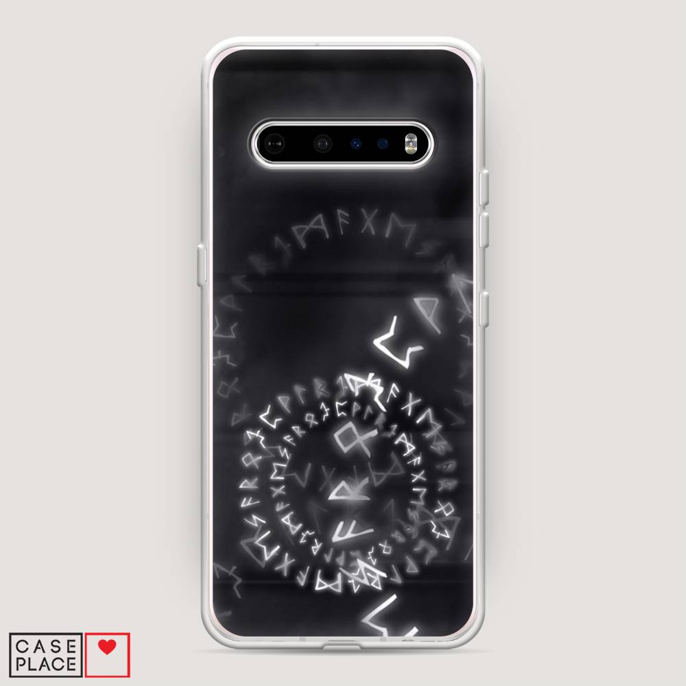 

Чехол на LG V60 "Руны", Серый;черный, 84250-3