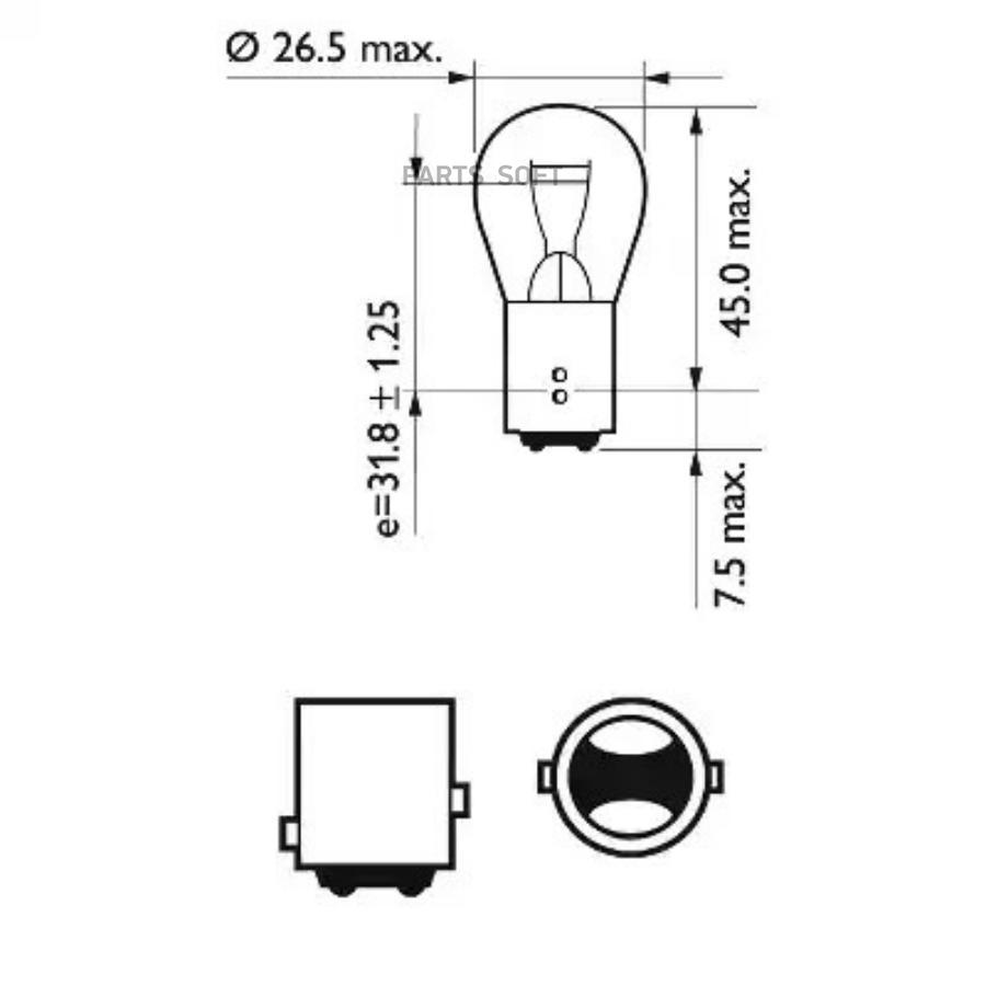 PHILIPS 12499CP ЛАМПА НАКАЛИВАНИЯ, ФОНАРЬ УКАЗАТЕЛЯ ПОВОРОТА ЛАМП