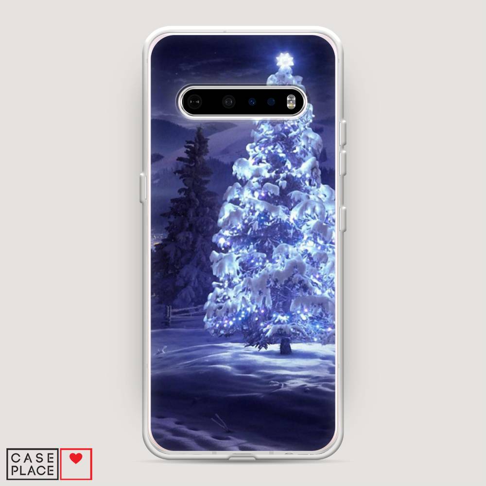 

Чехол на LG V60 "Зима 4", Синий;черный;белый, 84250-2