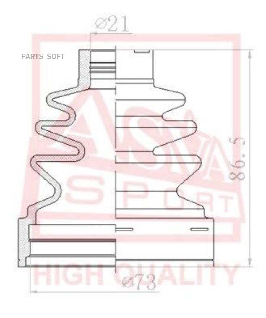 

Пыльник Шруса (К-Кт Без Смазки) 17x59x64 Nissan Almera N16 ASVA арт. ASBT-INN16