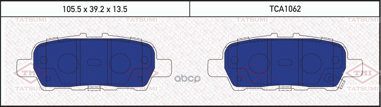 

Тормозные колодки Tatsumi задние дисковые TCA1062
