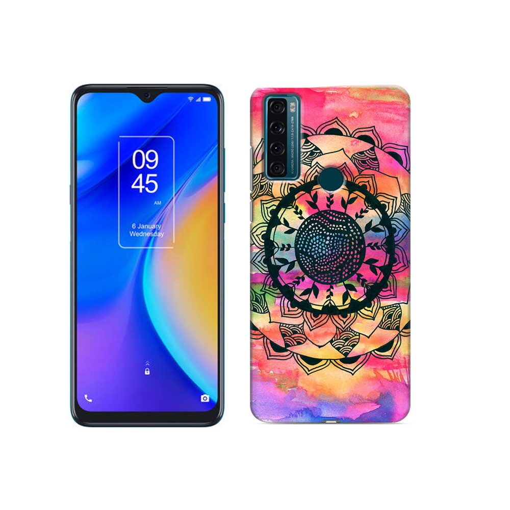 

Чехол MyPads Tocco для TCL 20 SE яркая абстракция круглый цветок, Прозрачный, Tocco