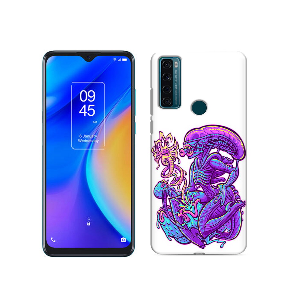 

Чехол MyPads Tocco для TCL 20 SE чужой фиолетовый цвет, Прозрачный, Tocco