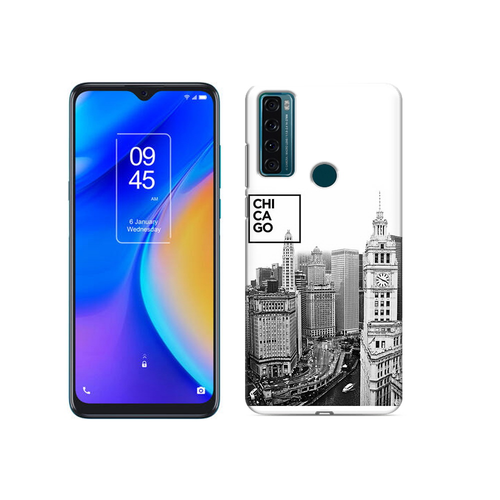 

Чехол MyPads Tocco для TCL 20 SE черно белый чикаго, Прозрачный, Tocco