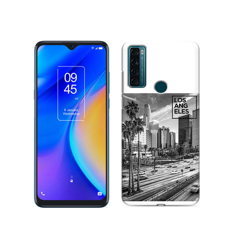 

Чехол MyPads Tocco для TCL 20 SE черно белый лос анджелес, Прозрачный, Tocco