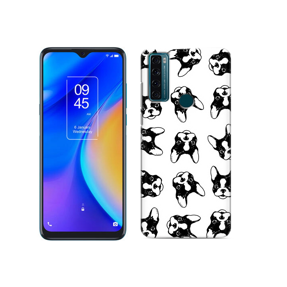 

Чехол MyPads Tocco для TCL 20 SE черно белые собачки, Прозрачный, Tocco