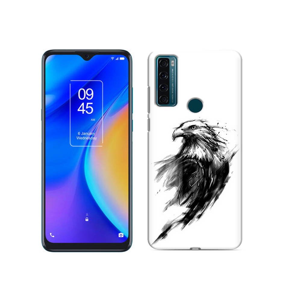 

Чехол MyPads Tocco для TCL 20 SE чб птица, Прозрачный, Tocco