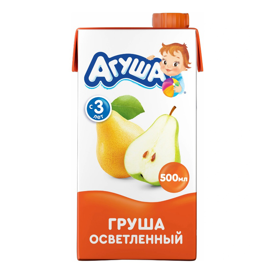 

Сок для детей Агуша груша осветленный с 3 лет 0,5 л