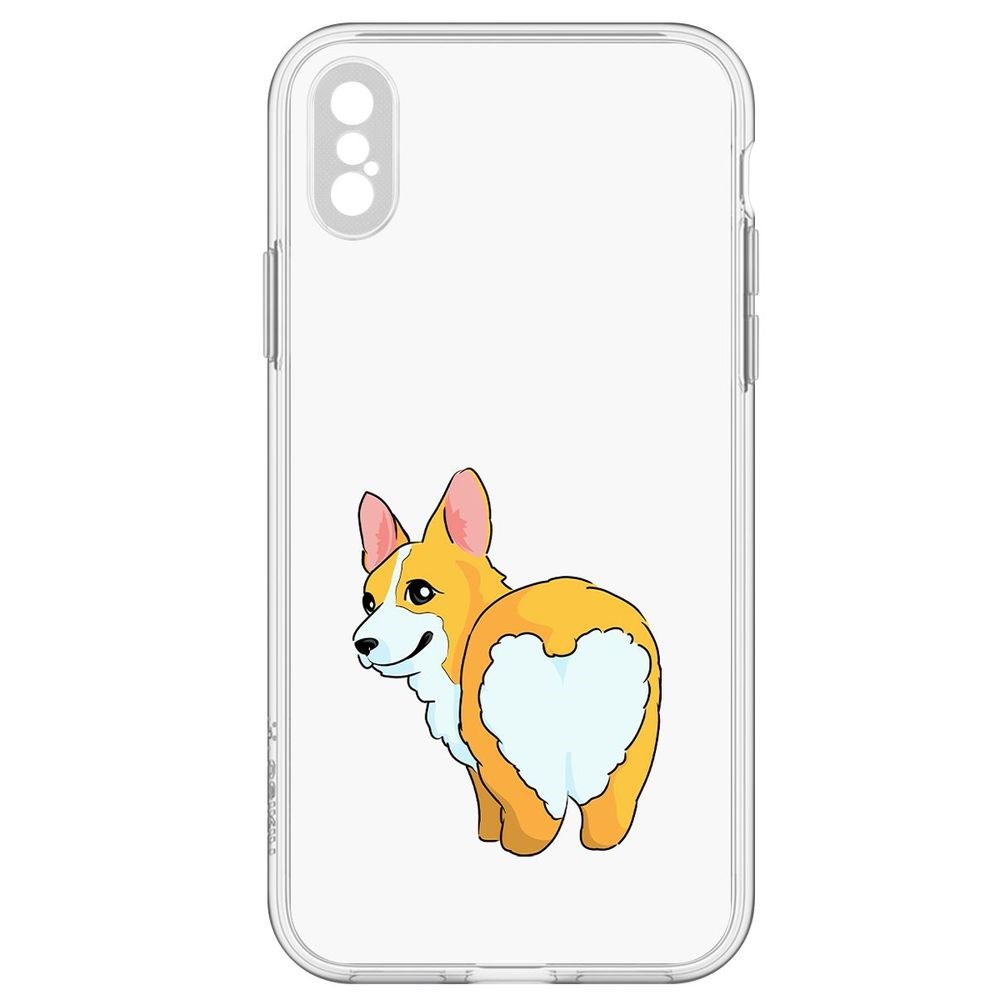 

Чехол-накладка Рисованный корги вид 2 для iPhone XS, Прозрачный
