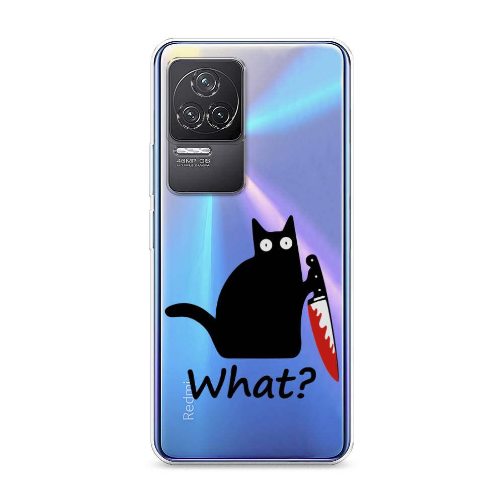 

Чехол на Xiaomi Redmi K50 "Котик с ножом", Черный;красный, 312250-6