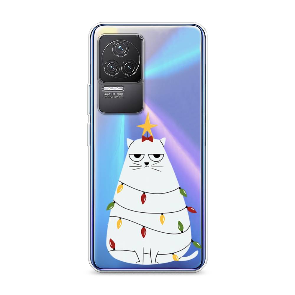 

Чехол на Xiaomi Redmi K50 "Котик в гирлянде", Белый;красный;желтый, 312250-1