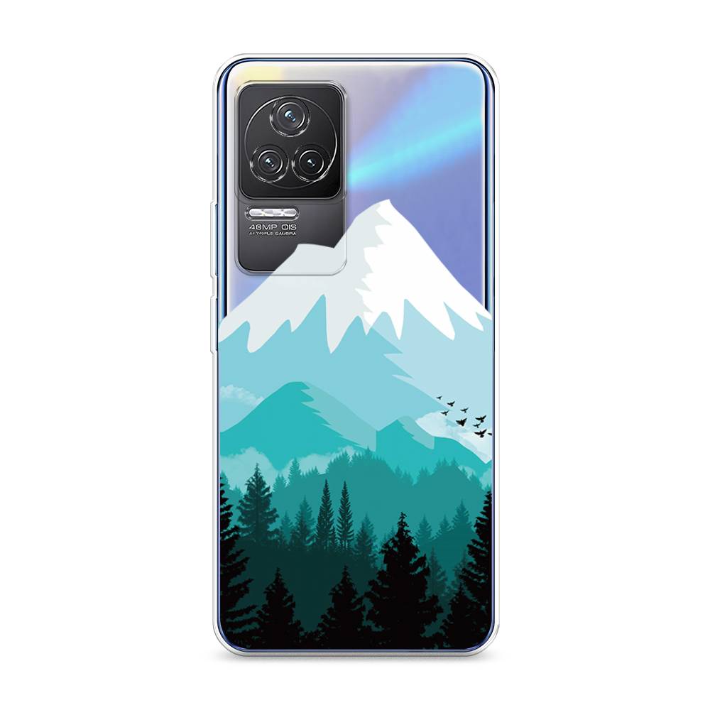 

Чехол на Xiaomi Redmi K50 "Синяя снежная гора", Белый;голубой, 312250-2