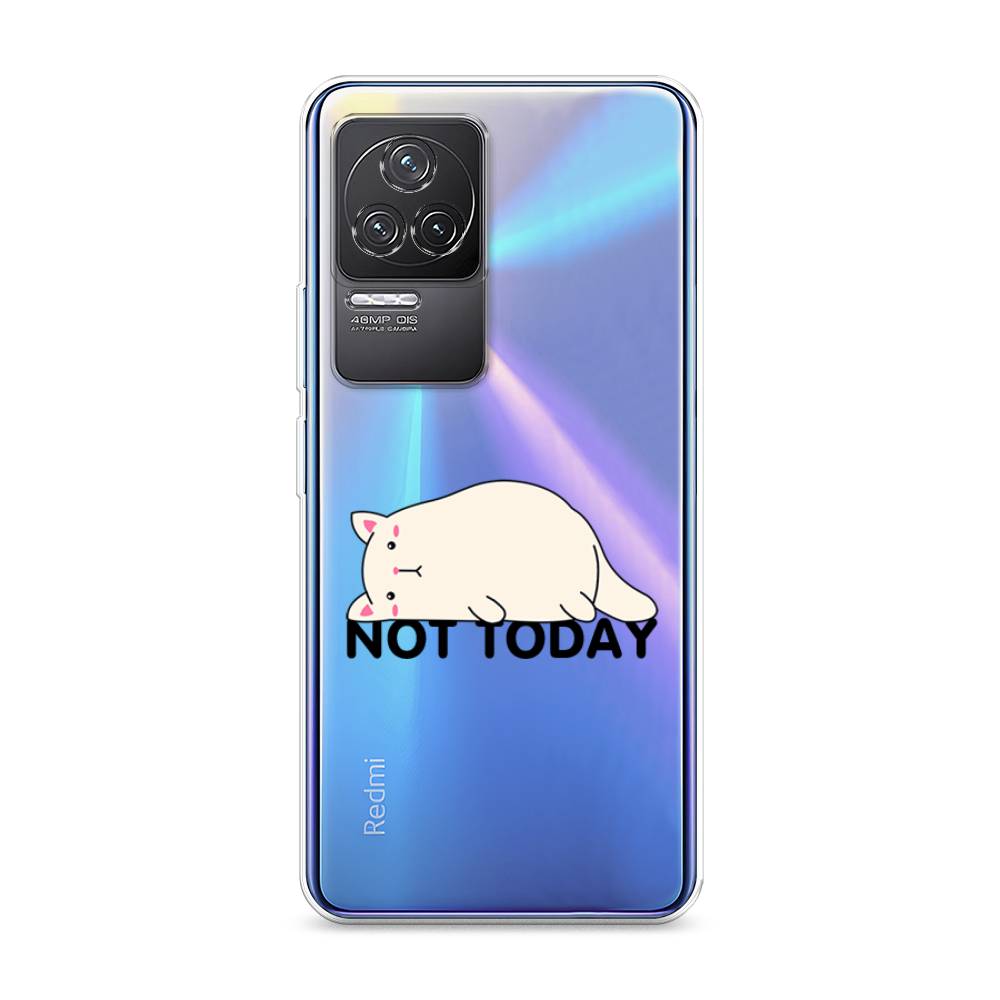 

Чехол на Xiaomi Redmi K50 "Cat not today", Белый;розовый;черный, 312250-1