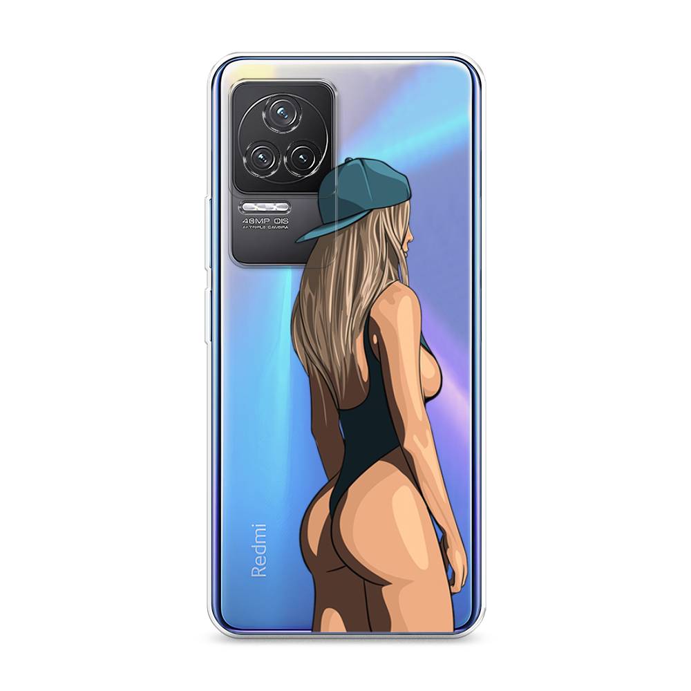 

Чехол на Xiaomi Redmi K50 "Девушка в черном купальнике", Зеленый;бежевый;черный, 312250-6