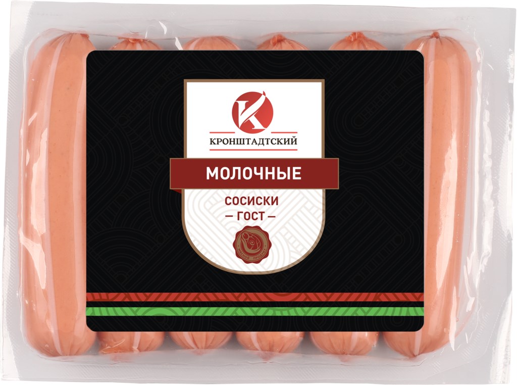 

Сосиски Кронштадтский Молочные ГОСТ вареные +-900 г