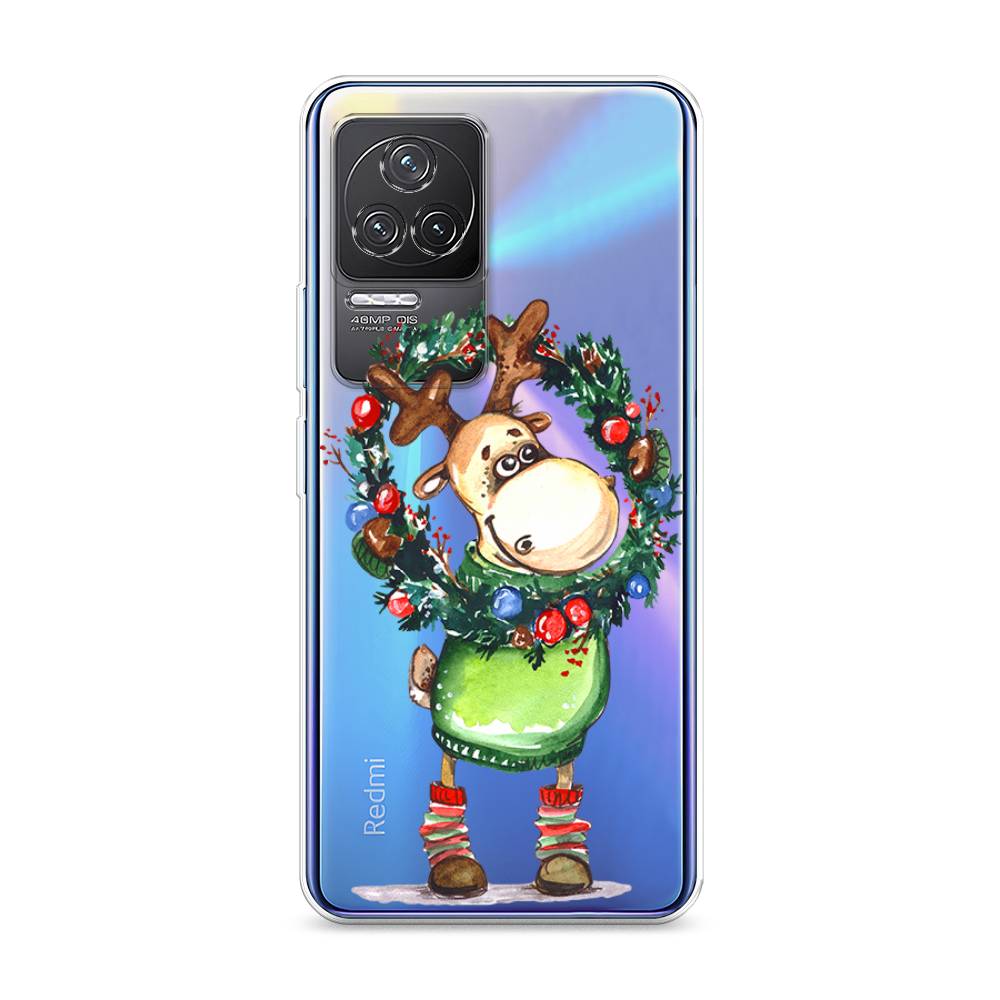 

Чехол на Xiaomi Redmi K50 "Олень с новогодним венком", 312250-4