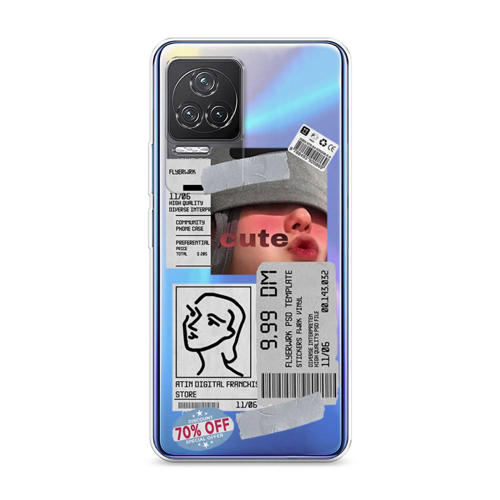 

Чехол на Xiaomi Redmi K50 "Cute girl collage", Розовый;серый;голубой, 312250-6
