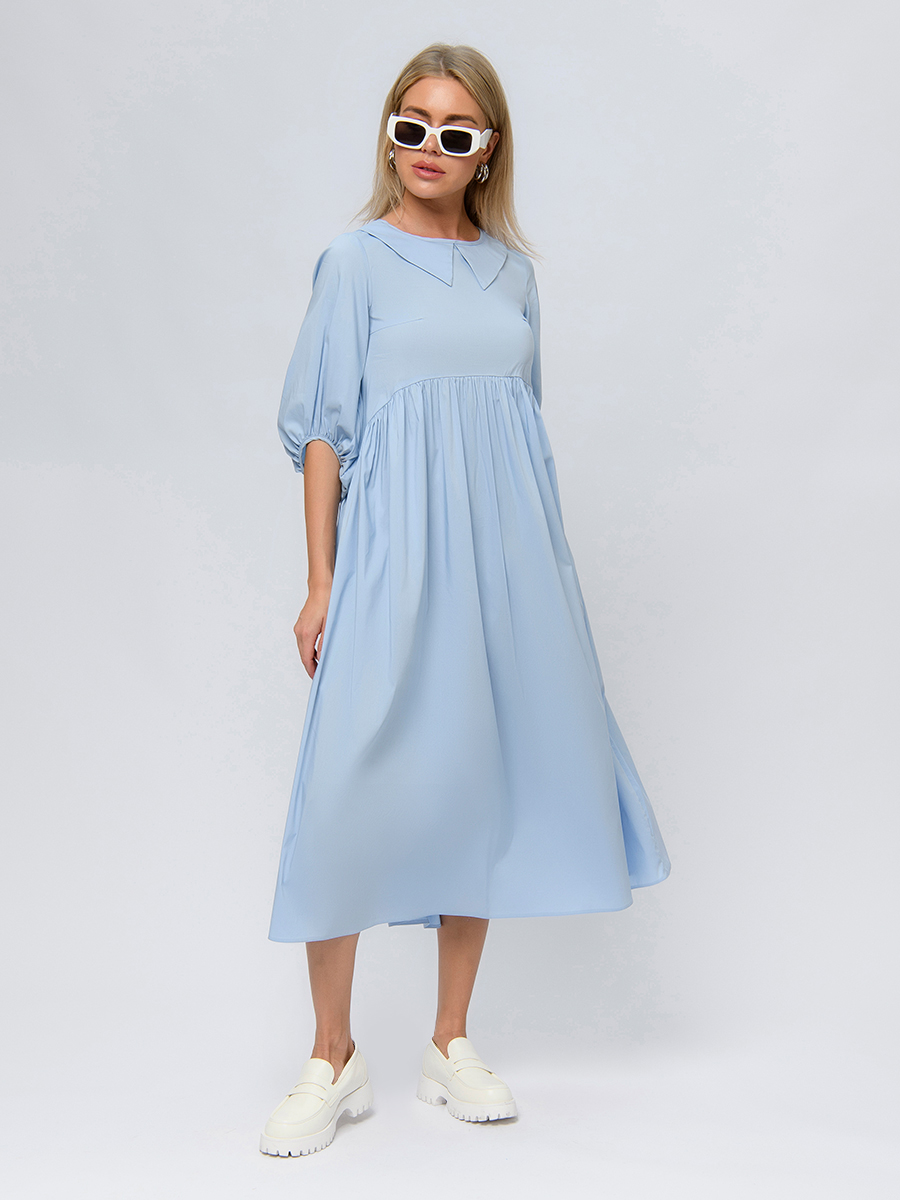 Платье женское 1001dress 0102896 голубое 44 RU