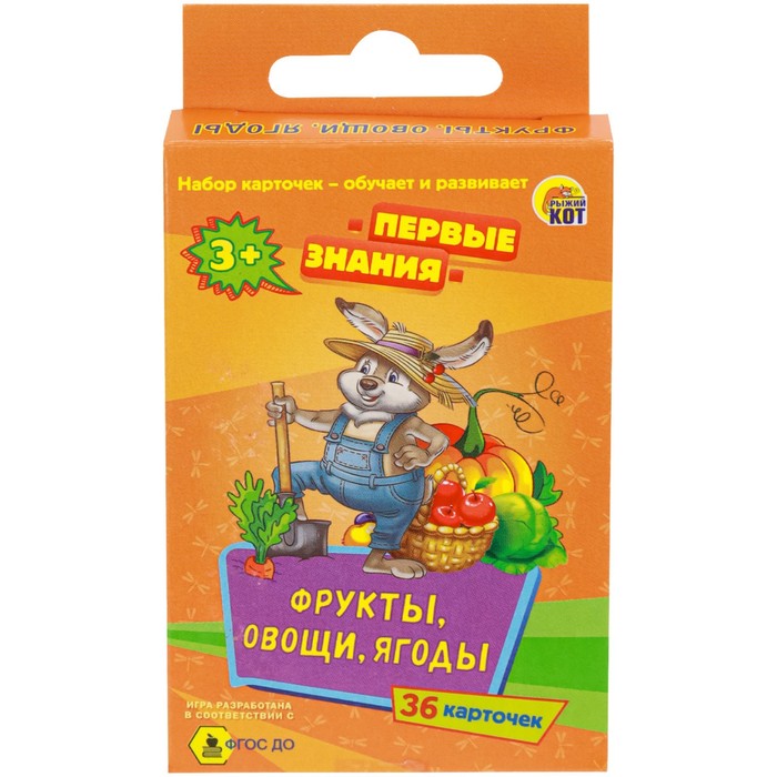 

Рыжий кот Игра настольная "Первые знания". Фрукты, овощи, ягоды. ИН-2090