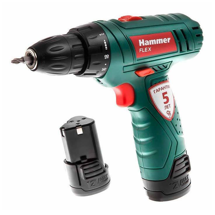 

Дрель аккумуляторная Hammer Flex ACD12/2LE