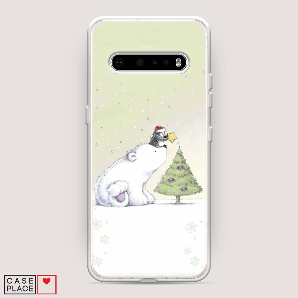 

Чехол на LG V60 "Украшение елки", Белый;бежевый, 84250-5