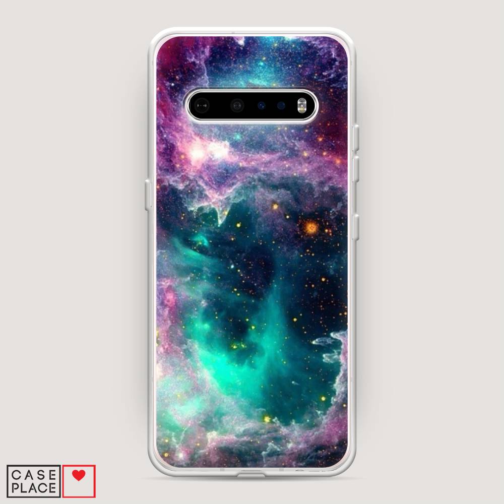 

Чехол на LG V60 "Звездные облака", Розовый;бежевый, 84250-2