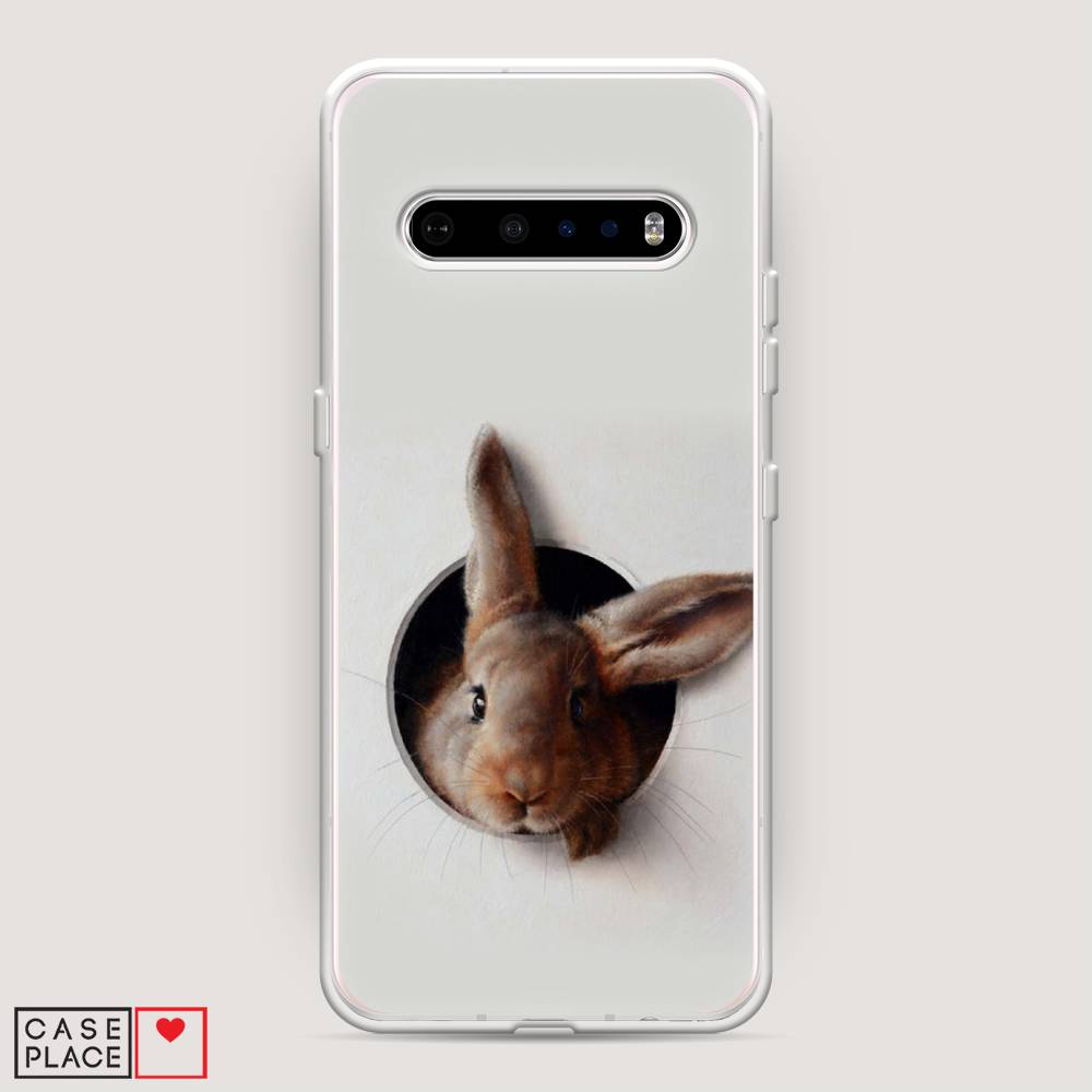 

Чехол на LG V60 "Любопытный кролик", Серый;коричневый, 84250-1