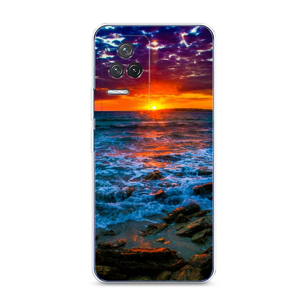 

Чехол на Xiaomi Redmi K50 "Закат 1", Оранжевый;синий, 312250-2