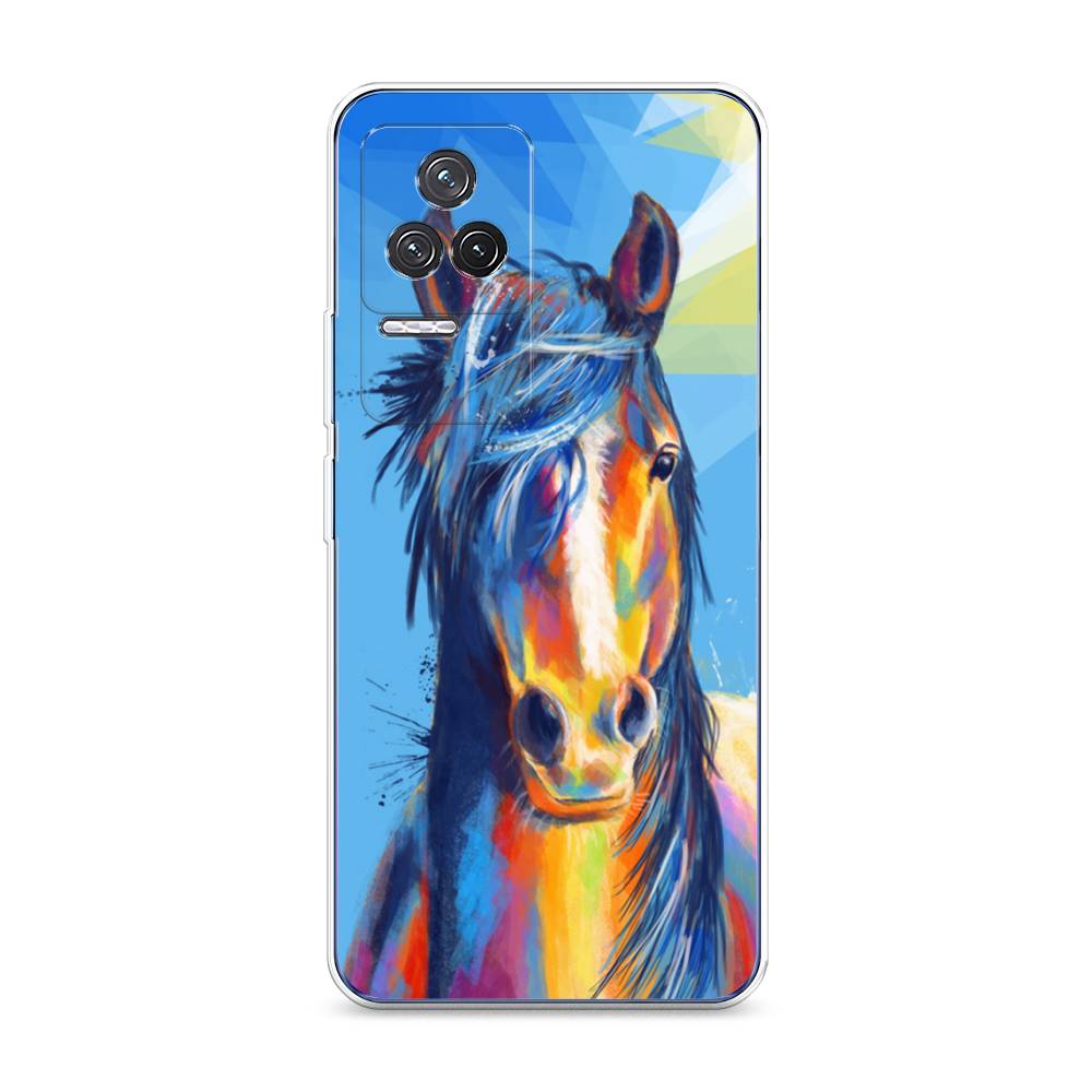 

Чехол на Xiaomi Redmi K50 "Лошадь арт 3", Голубой;желтый;синий, 312250-1
