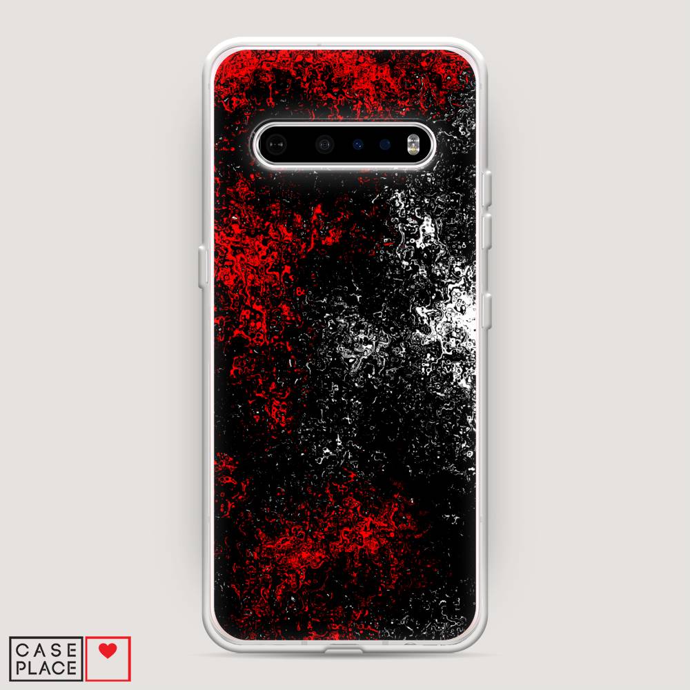 

Чехол на LG V60 "Монотипия", Красный;черный;белый, 84250-3