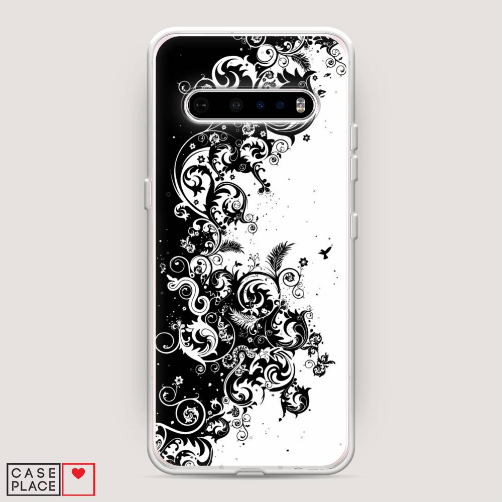 

Чехол на LG V60 "Черно белый узор", Белый;черный;серый, 84250-3