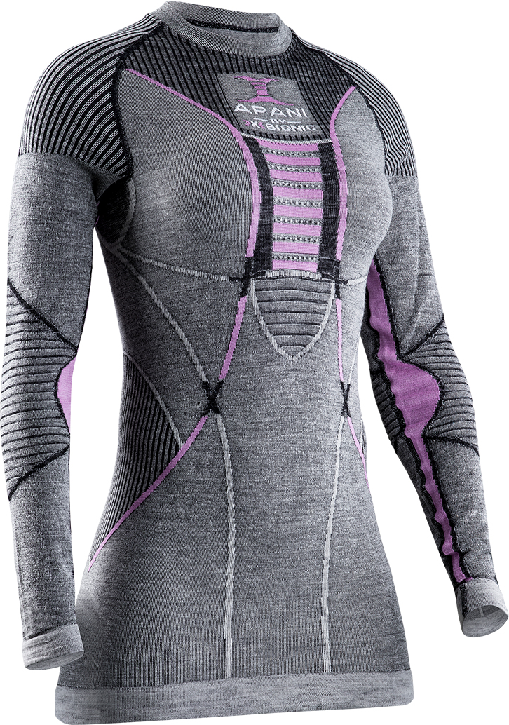 Термолонгслив X-Bionic Apani 4.0 Merino Shirt LG SL Women, серый, XS