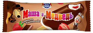 

Мороженое сливочное Русский Холодъ Маша и Медведь с клубничным джемом БЗМЖ 65 г