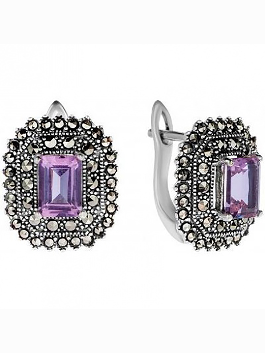 

Серьги с марказитами и султанитами из серебра Марказит HE876-12815, HE876-12815