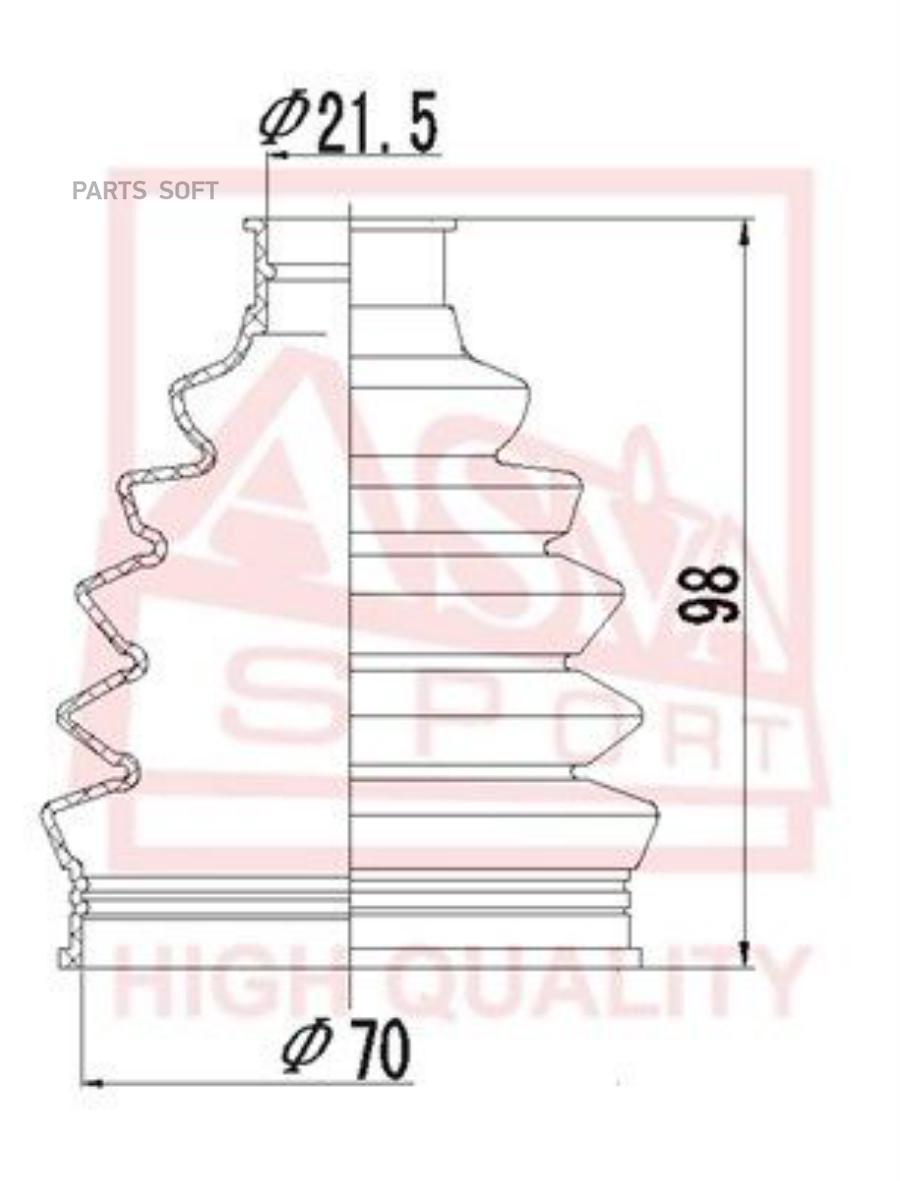

Пыльник Шрус Наружный 24x95x70 ASVA арт. ASBT-SX4
