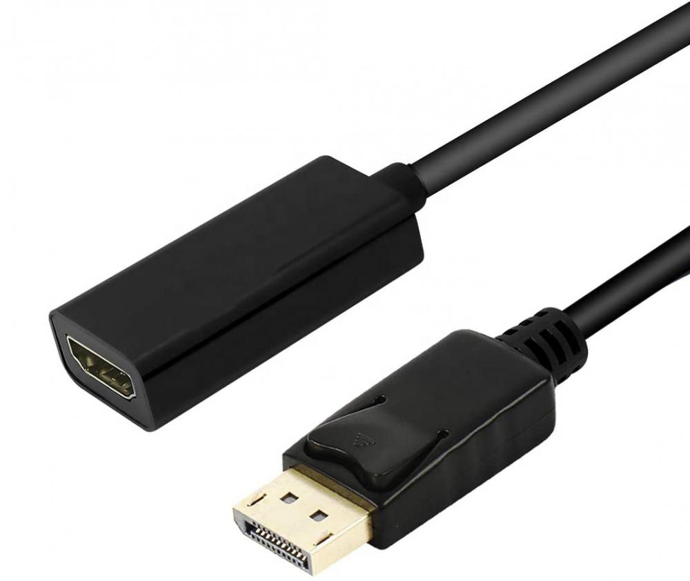 

Адаптер переходник Gsmin B7 DisplayPort - HDMI (1080P FHD, 4K UHD, 25 см) Black