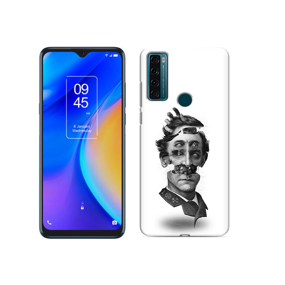 

Чехол MyPads Tocco для TCL 20 SE страшное лицо абстракция, Прозрачный, Tocco