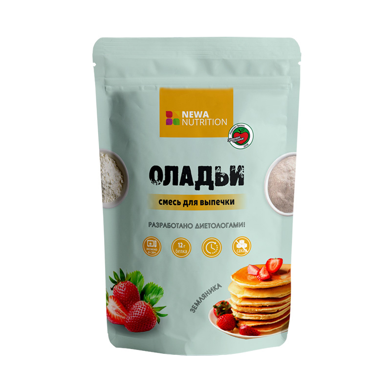 фото Оладьи newa nutrition (смесь для выпечки) 200г - земляника