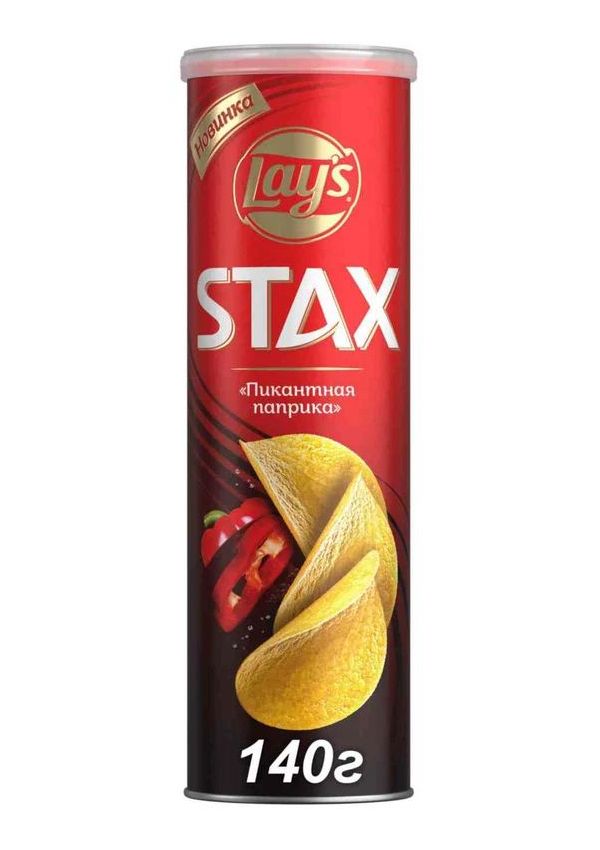 

Чипсы картофельные Lay's Stax Пикантная паприка 140 г
