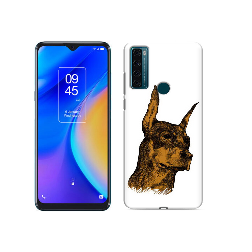 

Чехол MyPads Tocco для TCL 20 SE скетч доберман, Прозрачный, Tocco