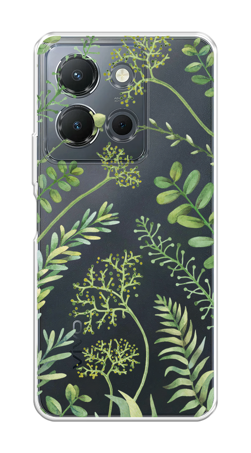 

Чехол на Vivo Y36 4G "Green Leaves", Зеленый;прозрачный, 269250-1