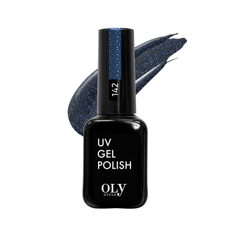 Купить Гель-лак для ногтей Oly Style UV Gel Polish DARK SHINE т.142 Мерцающий синий 10 мл