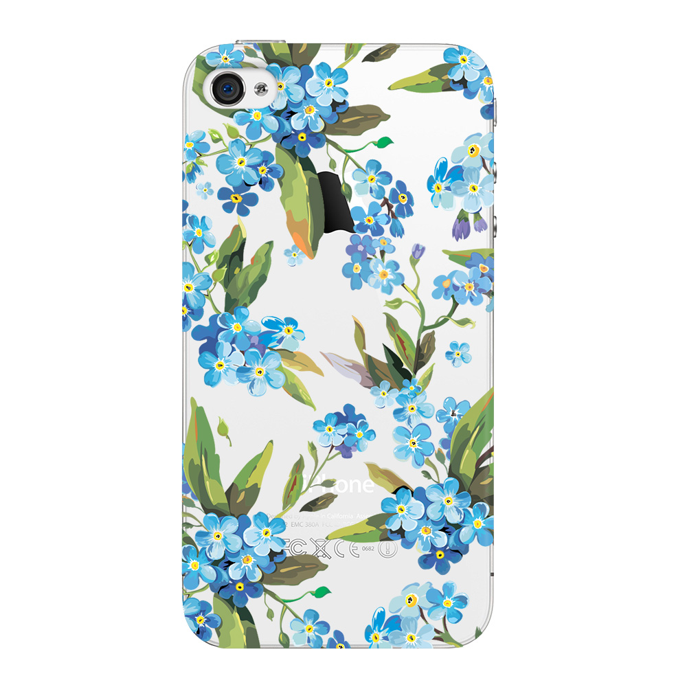 

Чехол Deppa Art Case Flowers незабудки для Apple iPhone 4/4S + защитная пленка, Разноцветный, Art Case