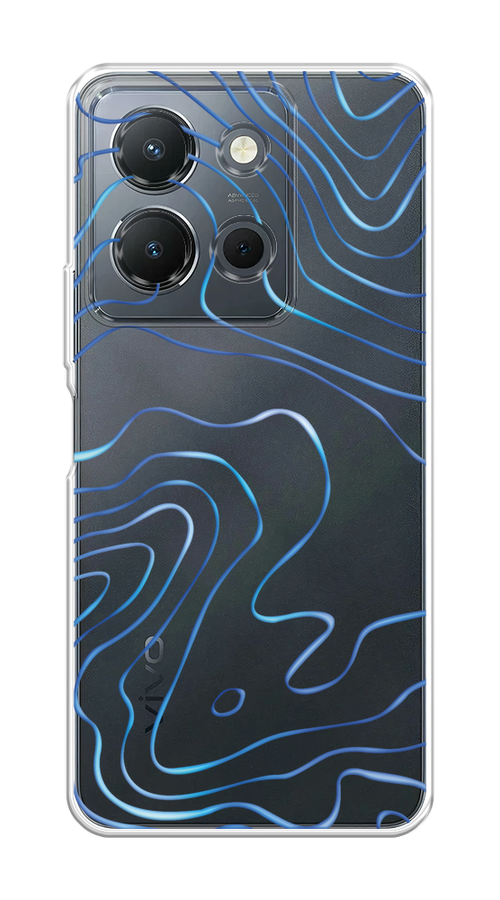 

Чехол на Vivo Y36 4G "Blue lines", Прозрачный;синий, 269250-1
