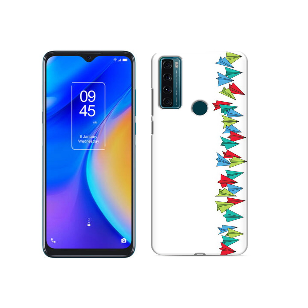 

Чехол MyPads Tocco для TCL 20 SE самолетики из листочков, Прозрачный, Tocco