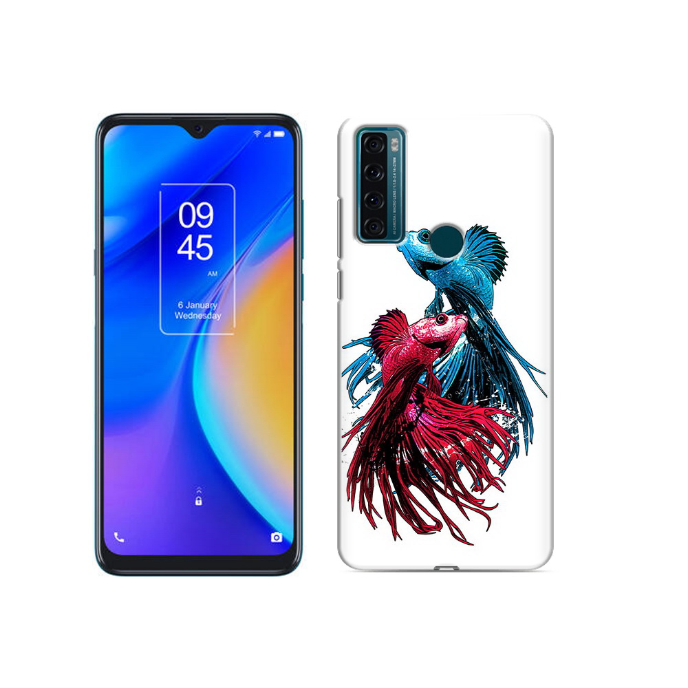 Чехол MyPads Tocco для TCL 20 SE рыбы петушки