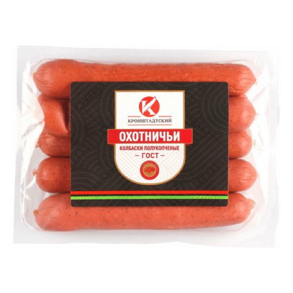 

Колбаски полукопченые Кронштадтский Охотничьи +-700 г